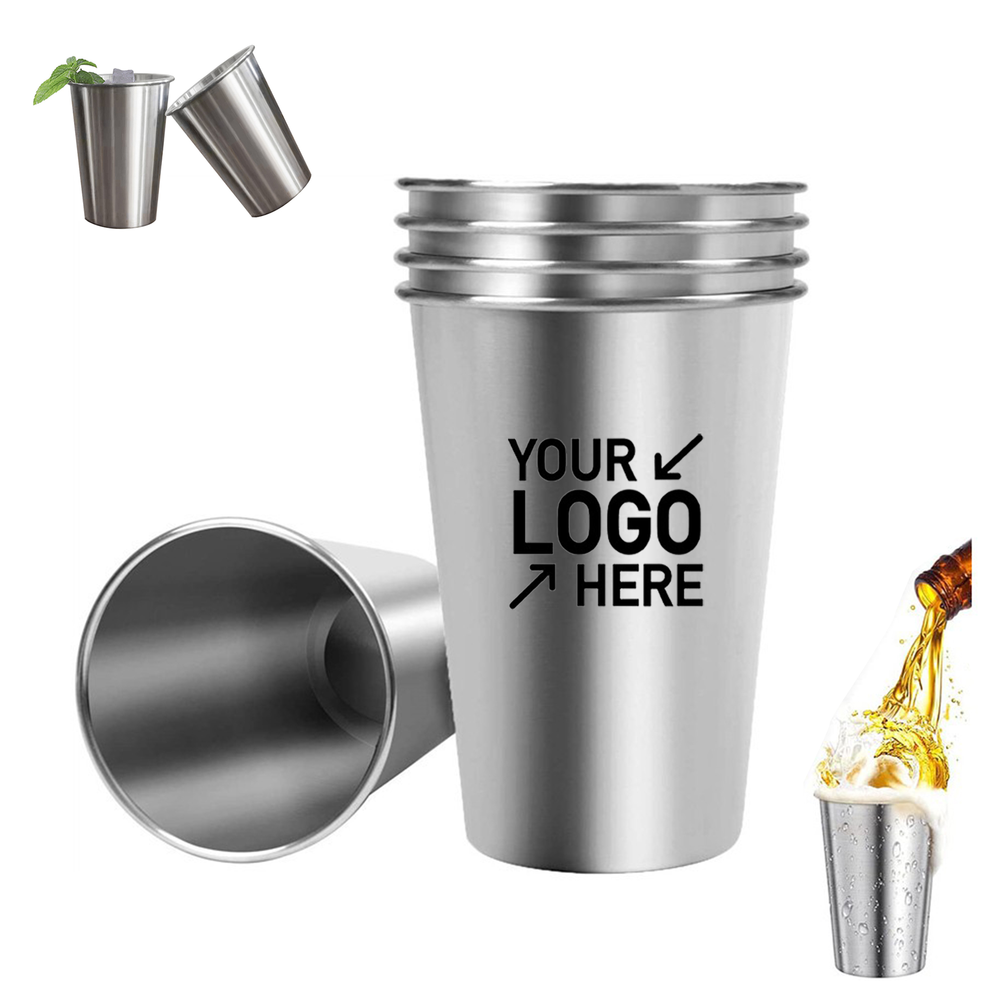 304 Stainless Steel Pint Cup 16oz Cold Beer Cup 2