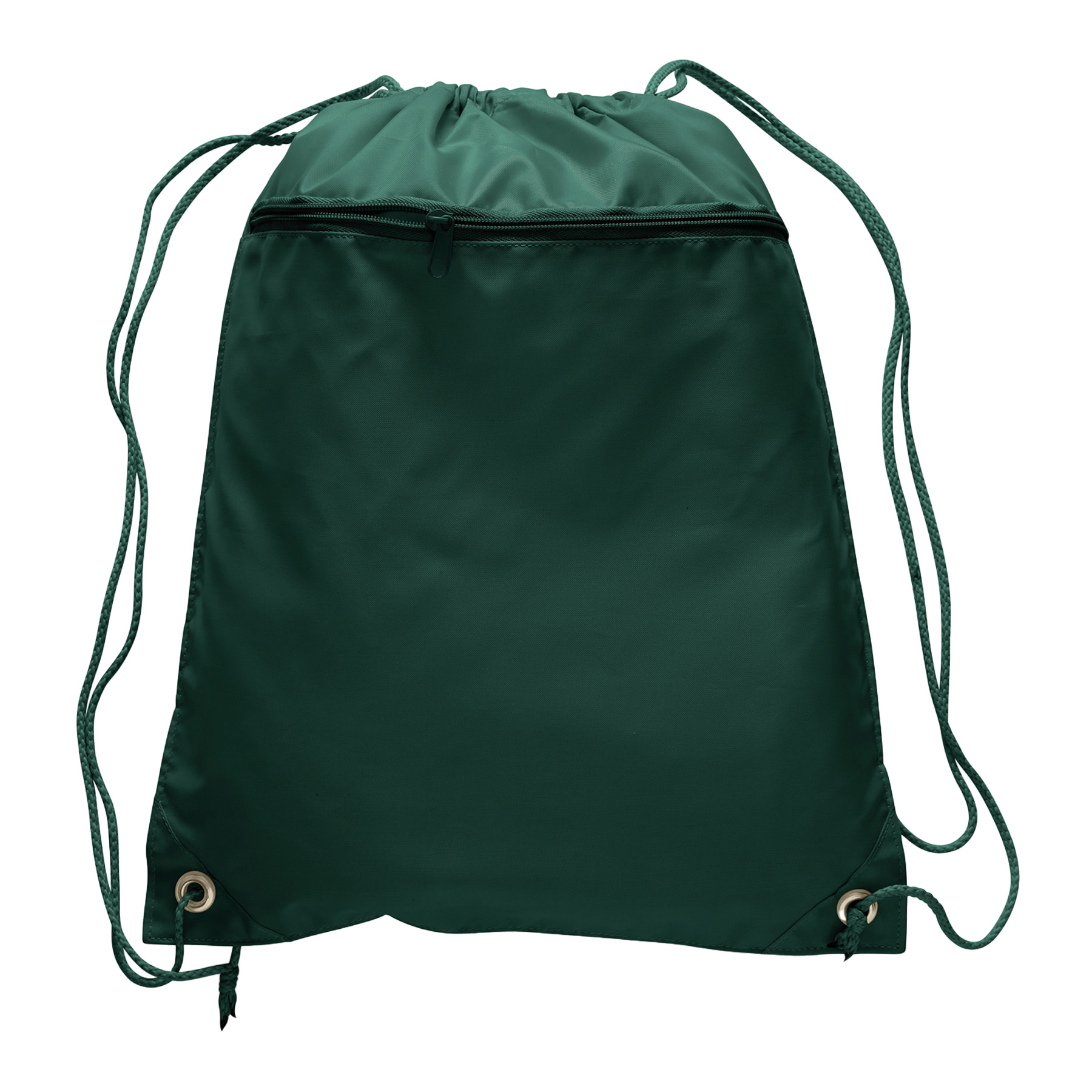Polyester Drawstring Backpack w/ Front Pocket 17