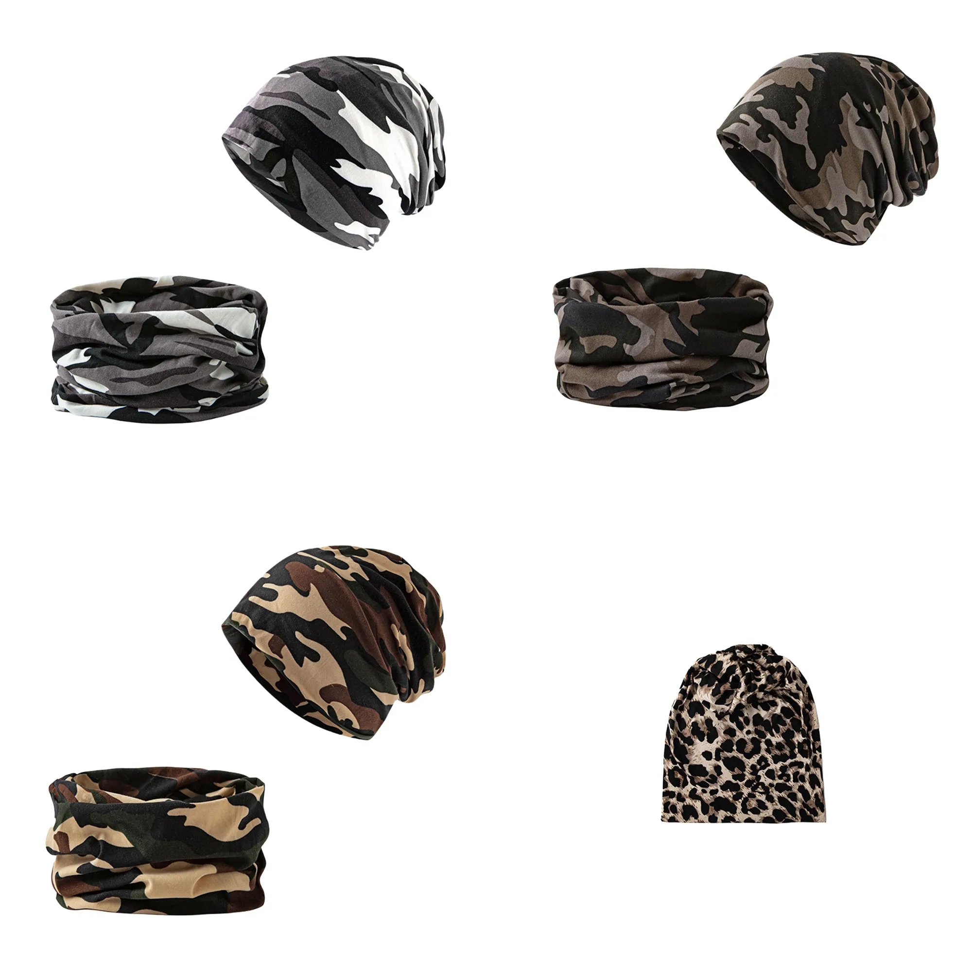 Versatile Leopard Print 2-in-1 Beanie Unisex 3