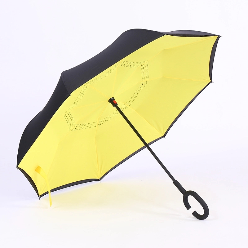 Custom Outdoor Travel C-Handle Reverse Umbrella 5