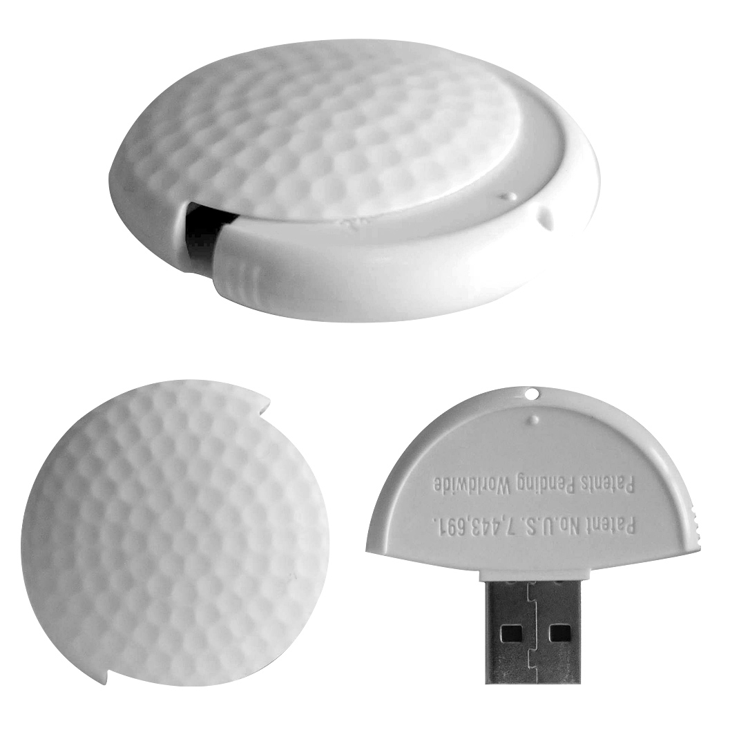 Golf Ball USB Flash Drive with Key Loop, 64MB 5