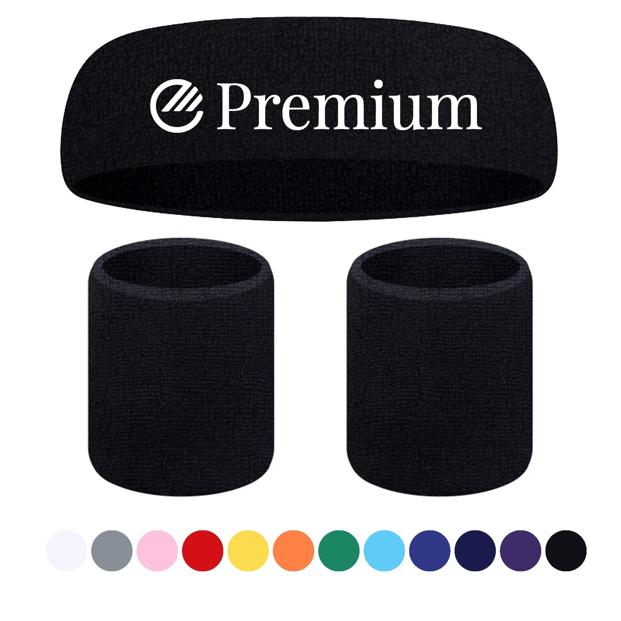 Cotton Towel Sweat Headband & Wristband Set 3
