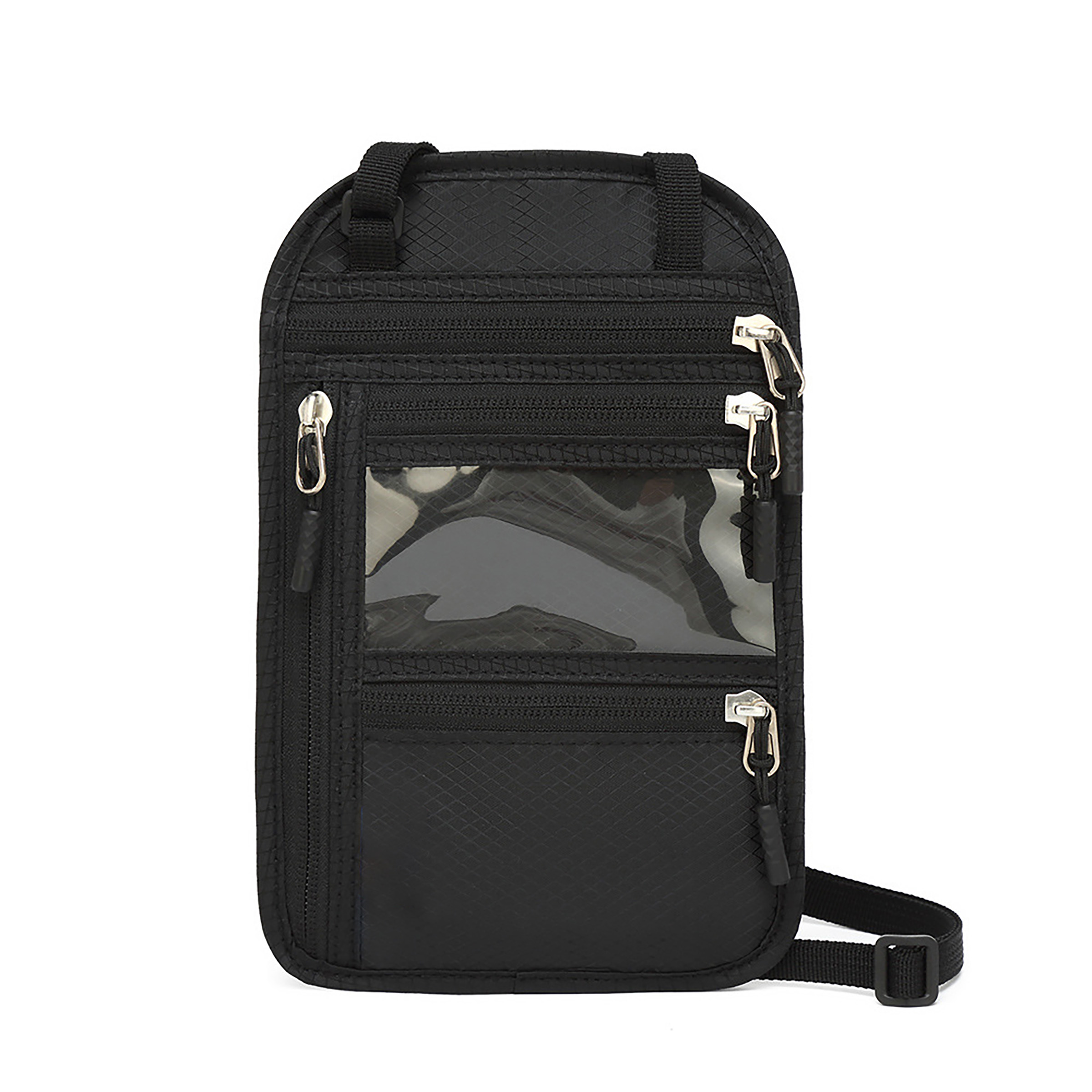 Multi-Zip Crossbody ID Holder With Clear Window 7
