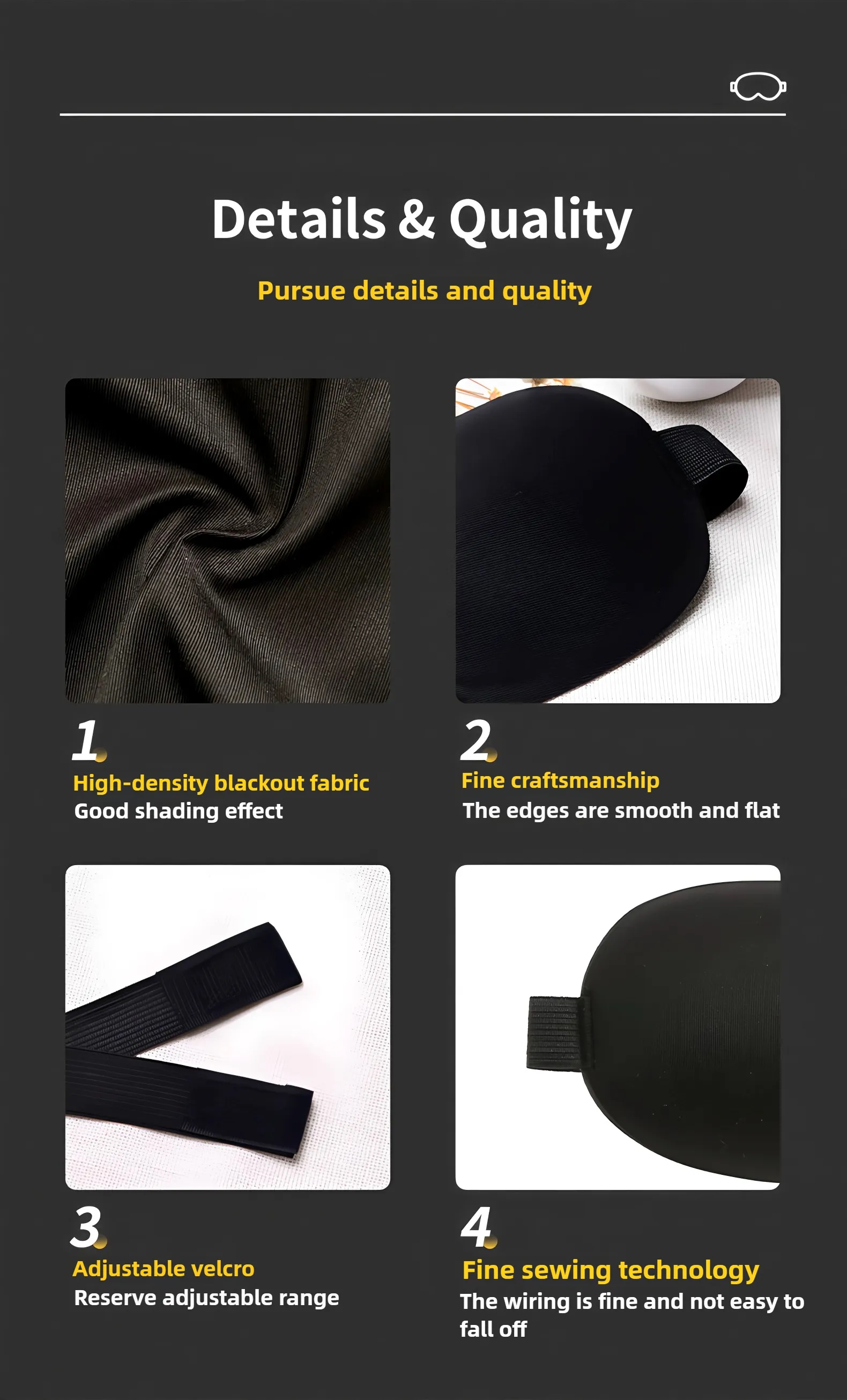 3D Memory Foam Sleep Mask with Adjustable Strap 5