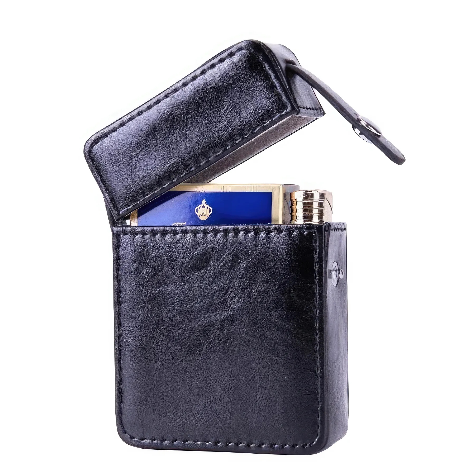 PU Leather Cigarette Gift Case & Lighter Storage Box 3