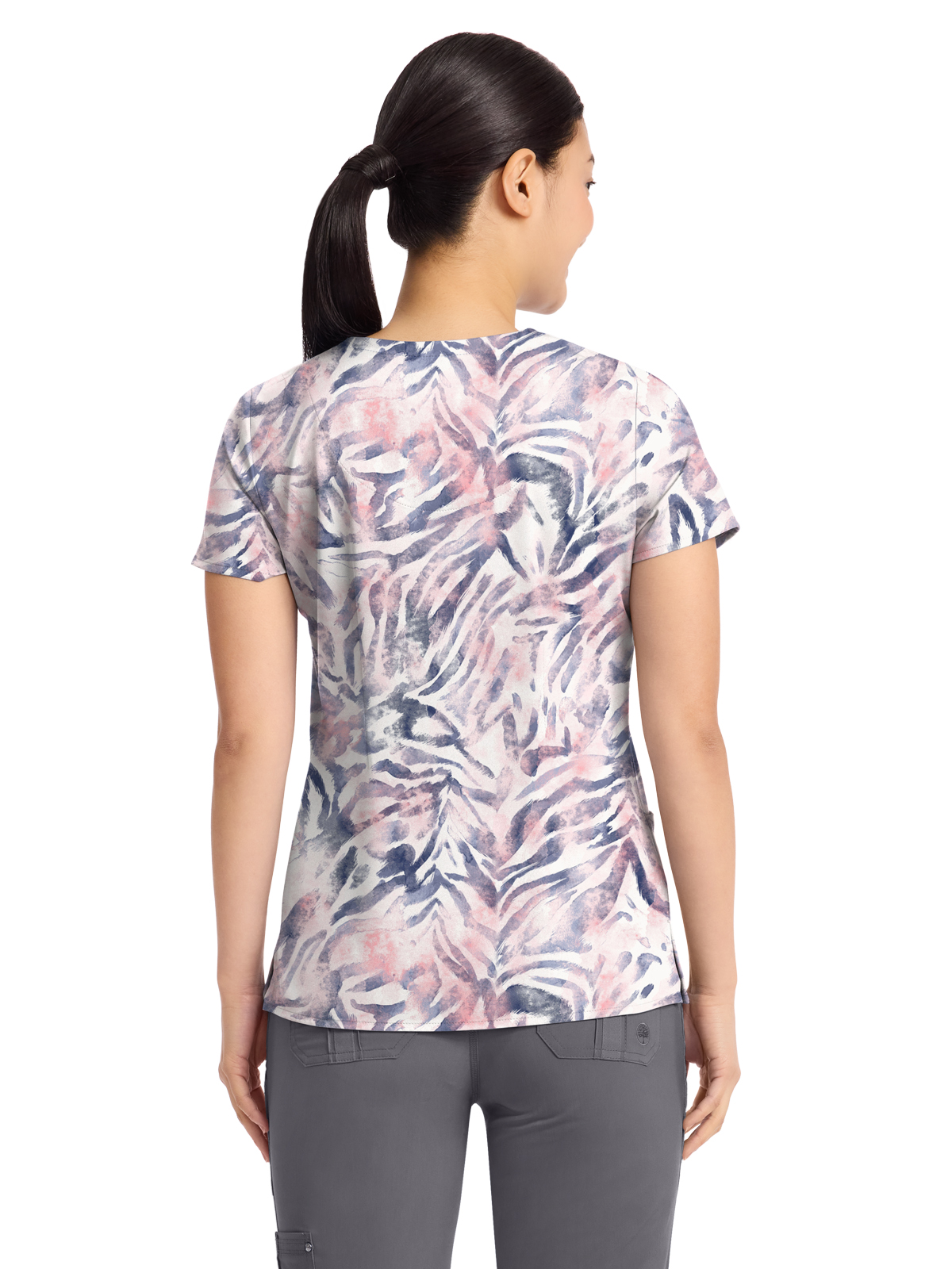 Healing Hands - Purple Label - Women's V-Neck Print Top 1