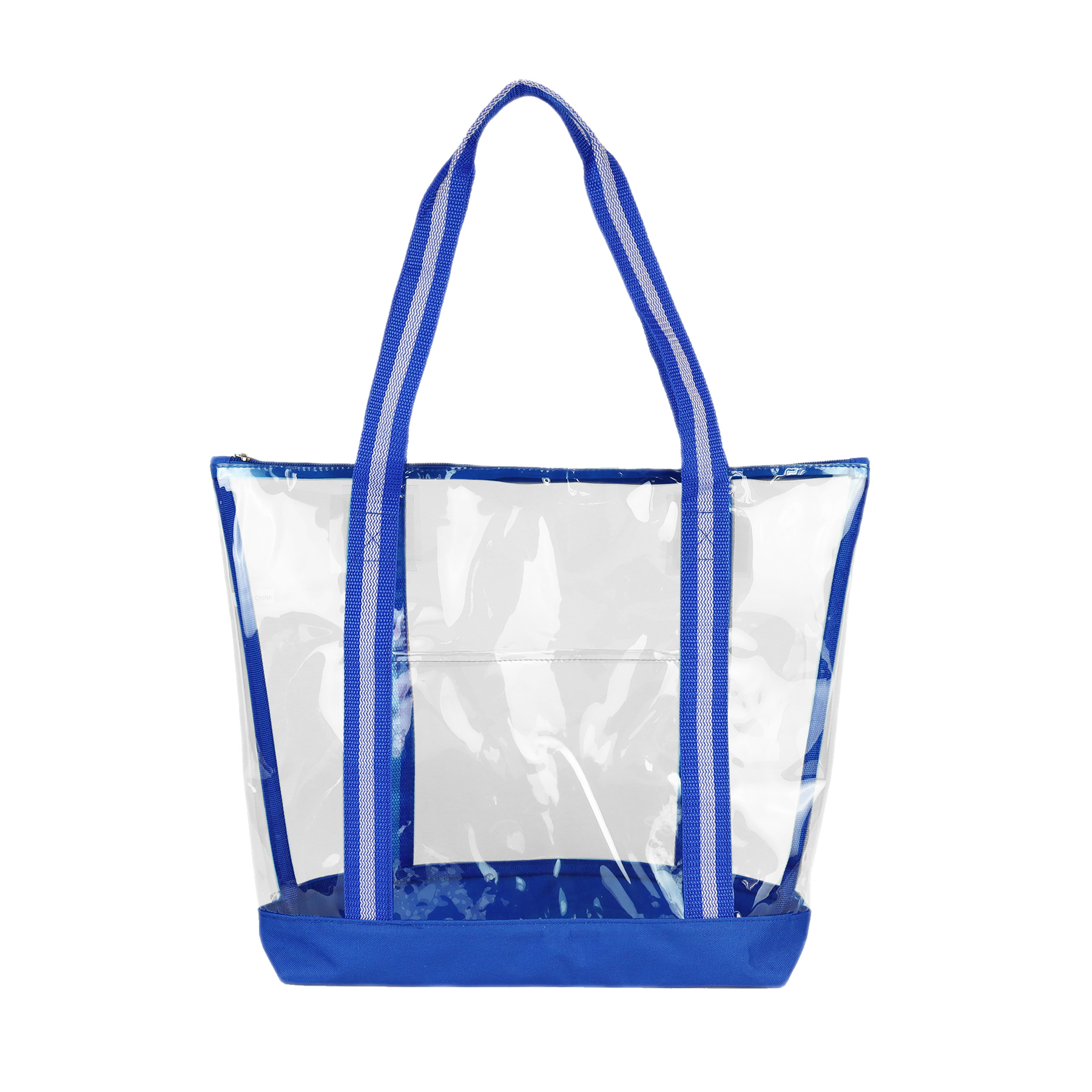 Clear Zipper Striped Tote bag 10