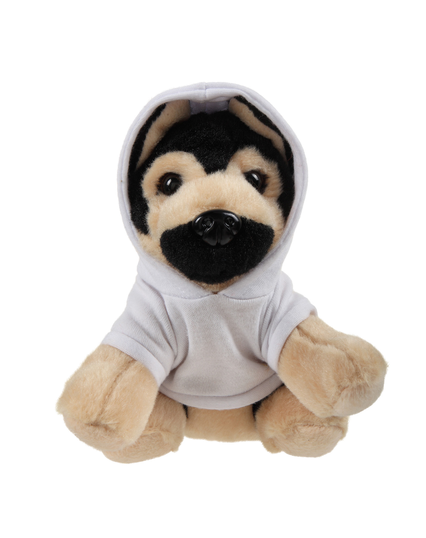 Soft Plush Sitting German Shepard wearing a Hoodie 3