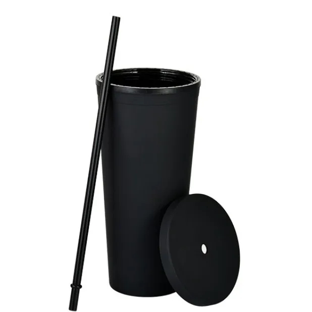 16 oz Double Wall Plastic Straw Cup 3