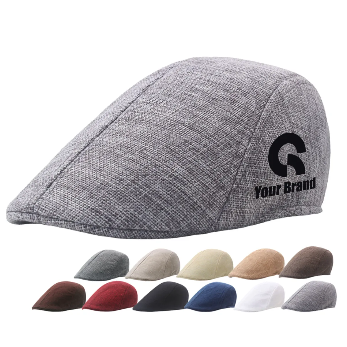 5 Pack Flax Vintage Cotton Linen Beret 2