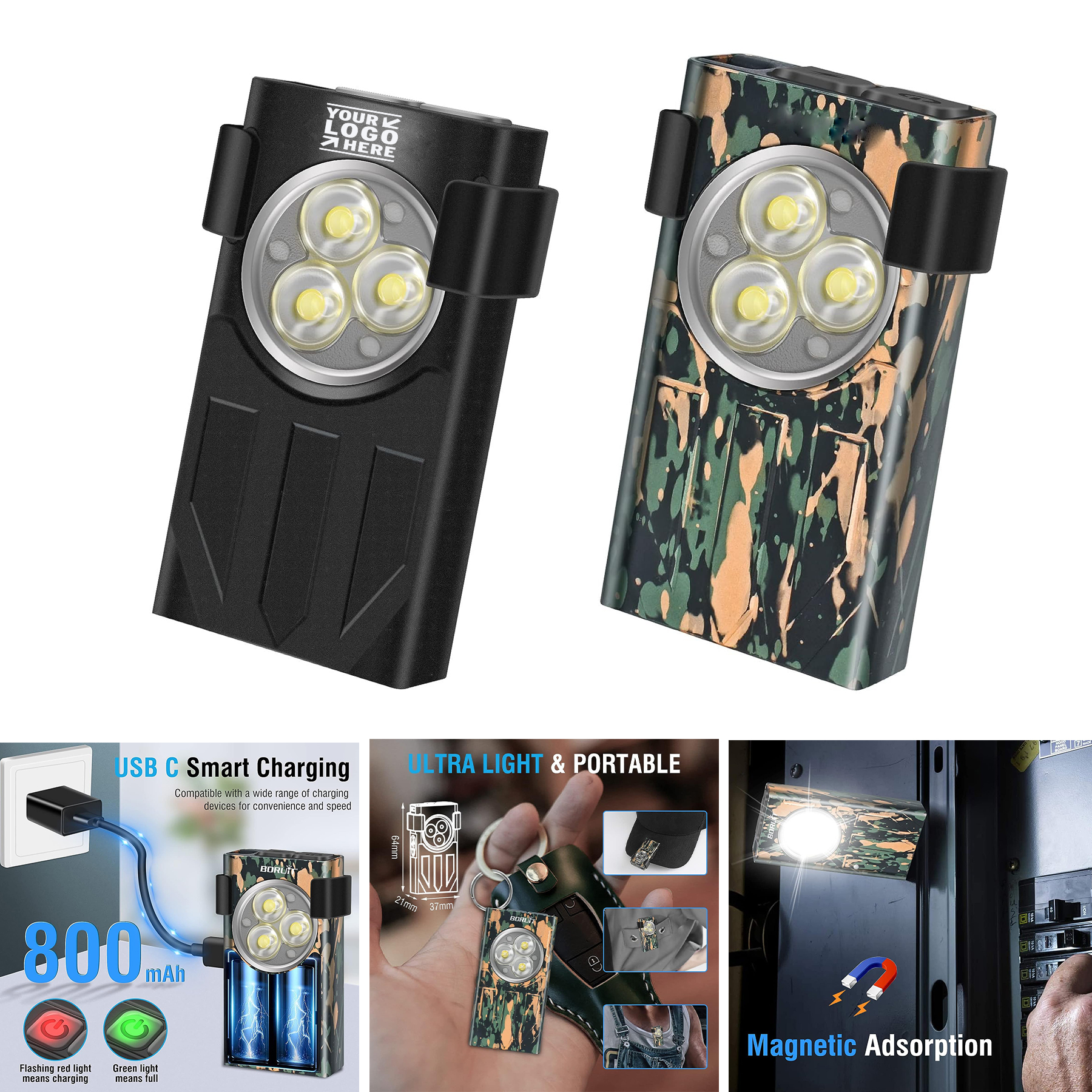 USB-C Rechargeable High Lumens 1100 Lumens Small Powerful LED Mini Flashlight EDC Keychain 2