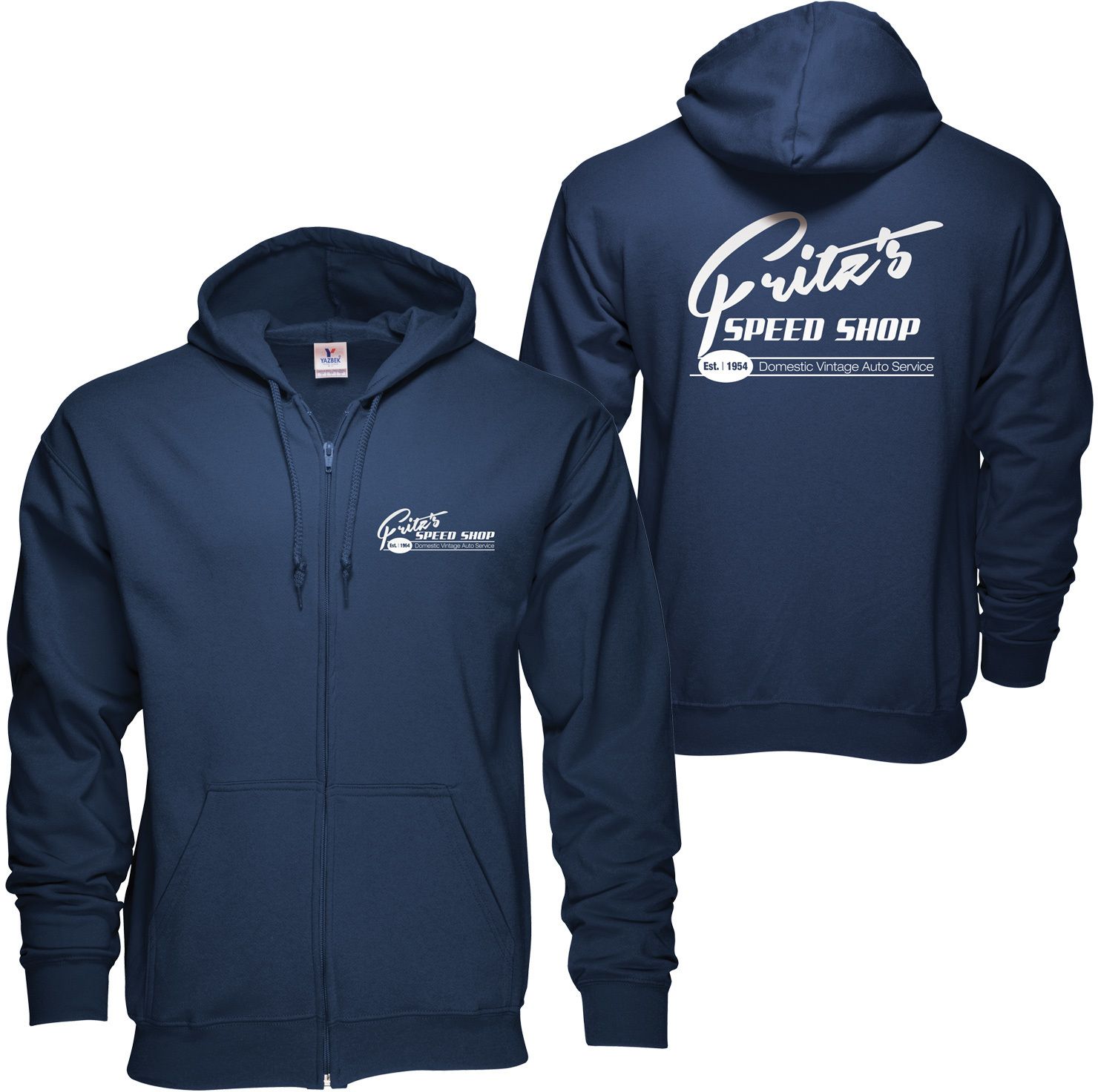 ZIPPERED HOODIE - SCREEN PRINT