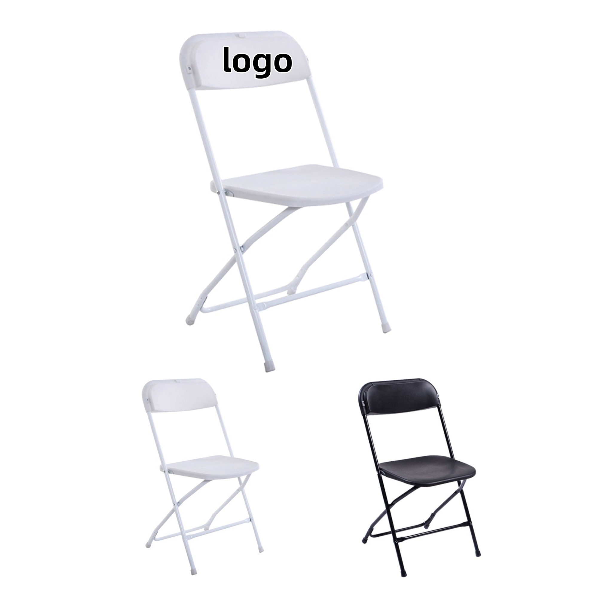 White Plastic Office Folding Chairs 2