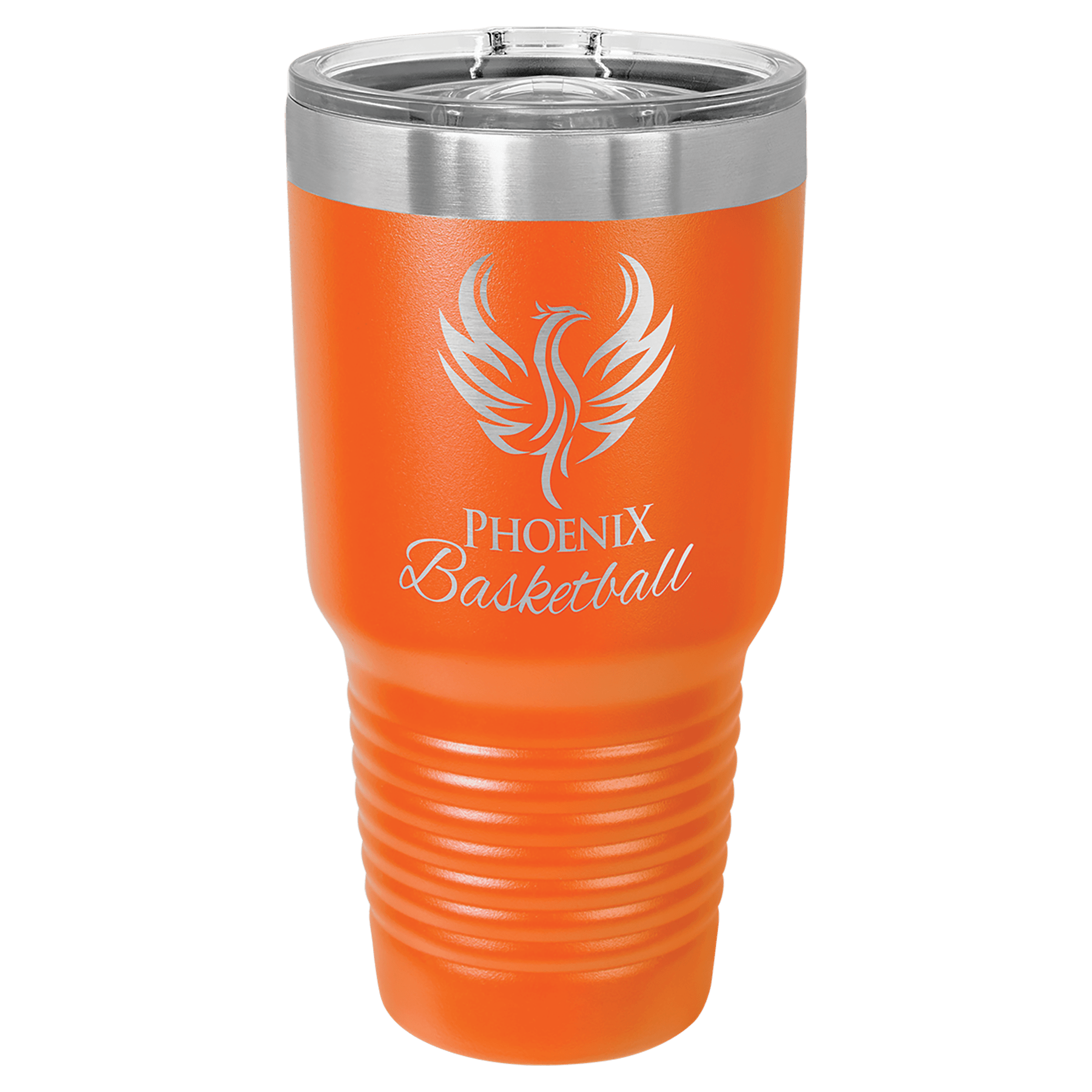 30 oz. Orange Laser Engraved Polar Camel Ringneck Tumblers w/Slider Lid 1