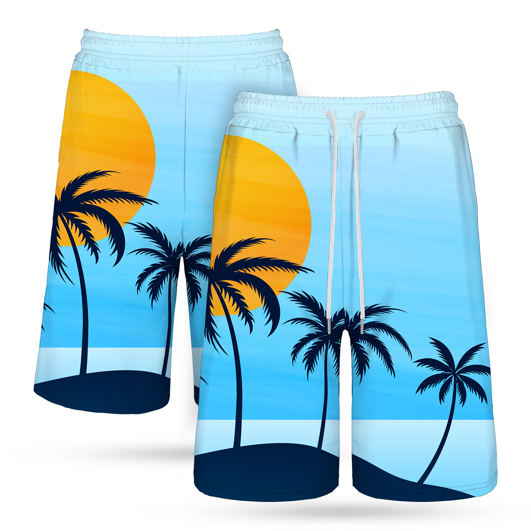 Men's 135 Gsm Dye Sublimation Drawstring Shorts- Stretch Poly 4