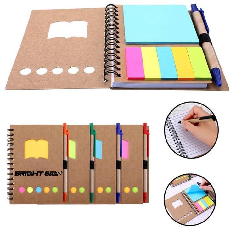 Spiral Notebook with Pen In Holder and Tabs 4