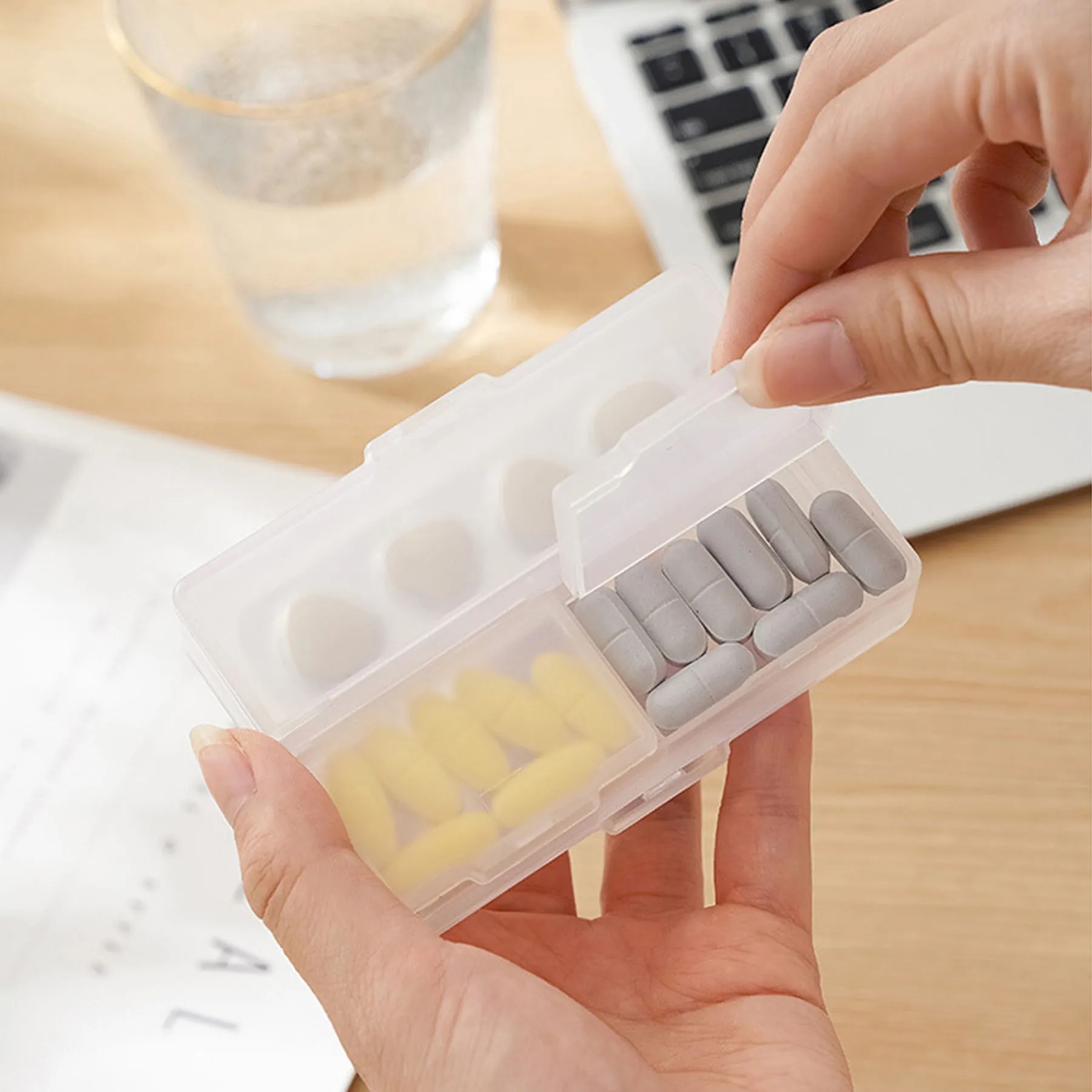 Portable Four Compartment Pill Box 2