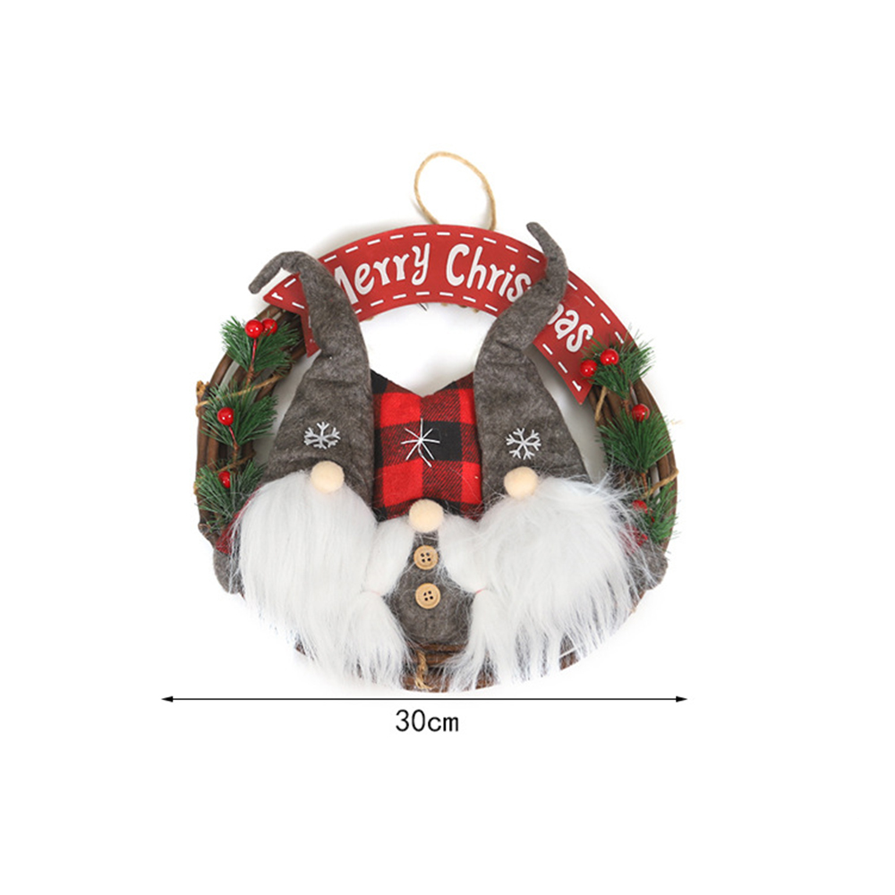 Christmas Wreath Retro Ratton Hoop Door Hanger 4