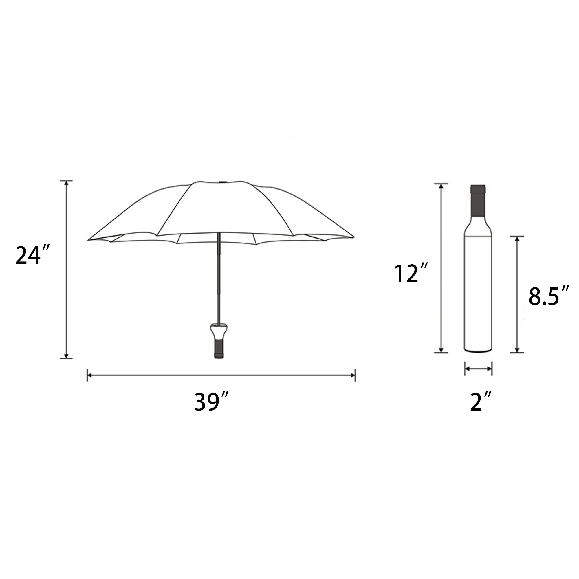 Wine Bottle Folding Sun & Rain Umbrella 2