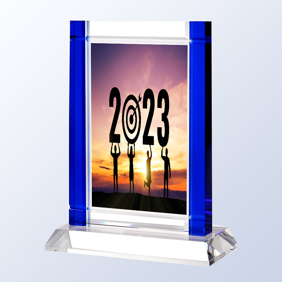 Blue Deco Optical Crystal Award. 3