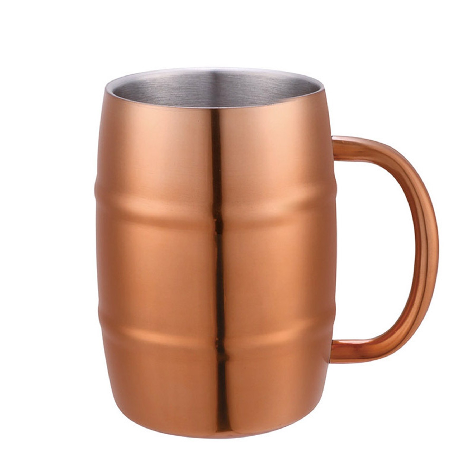 Barrel Design Double Wall Steel Beer Desk Mug 3