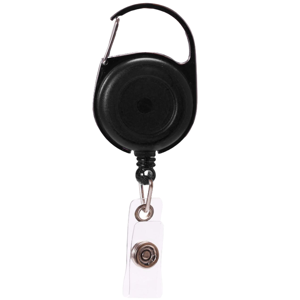 Transparent Round Carabiner Badge Reel w/ Swivel Belt Clip