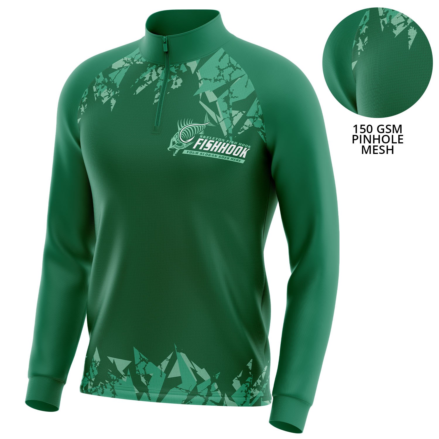 Unisex 150 GSM Short Hole Mesh Performance Sublimation Quarter Zipper Sweatshirt 3
