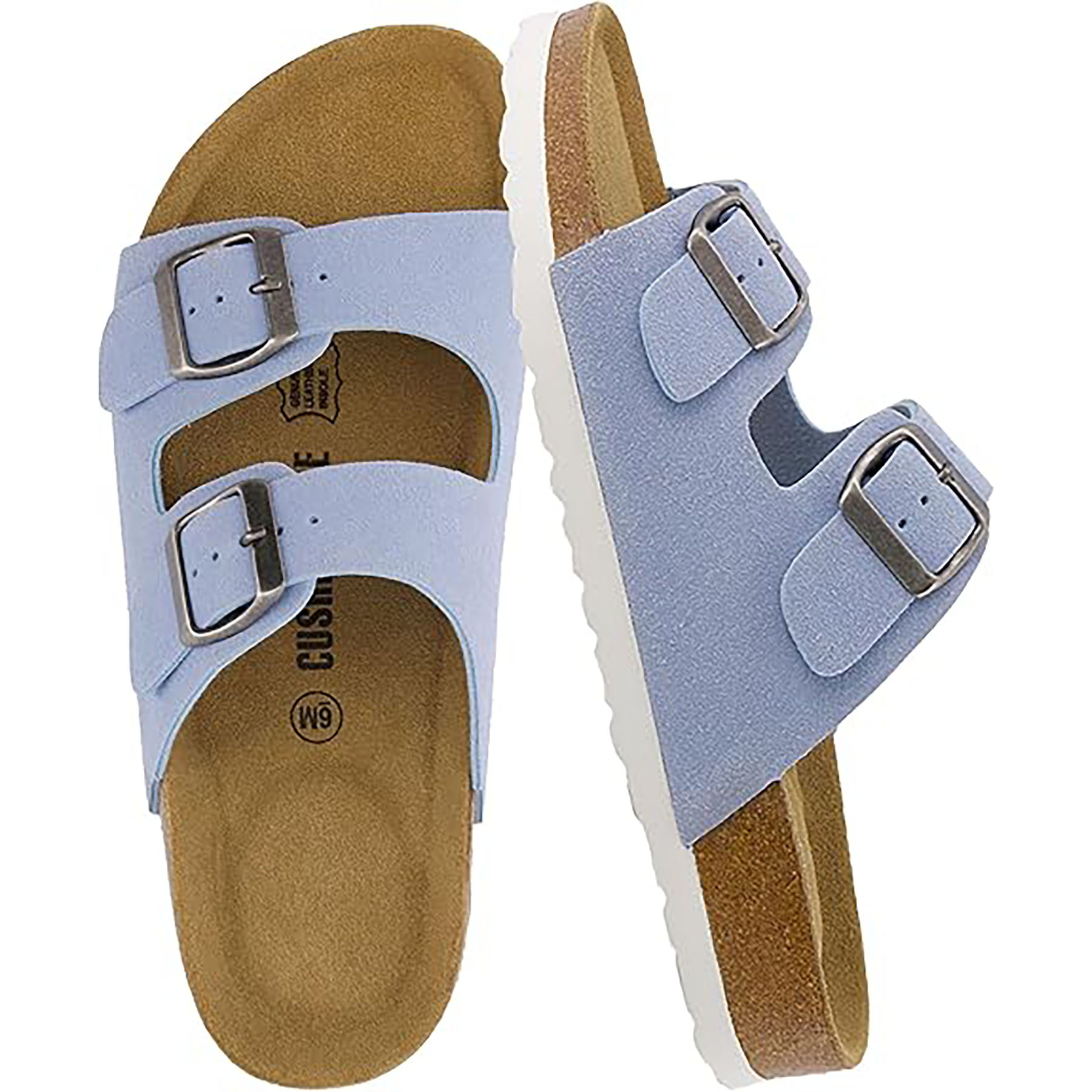 Button StyleSliding Design Soft Leather Shoe Bed Style Women Sandals 11
