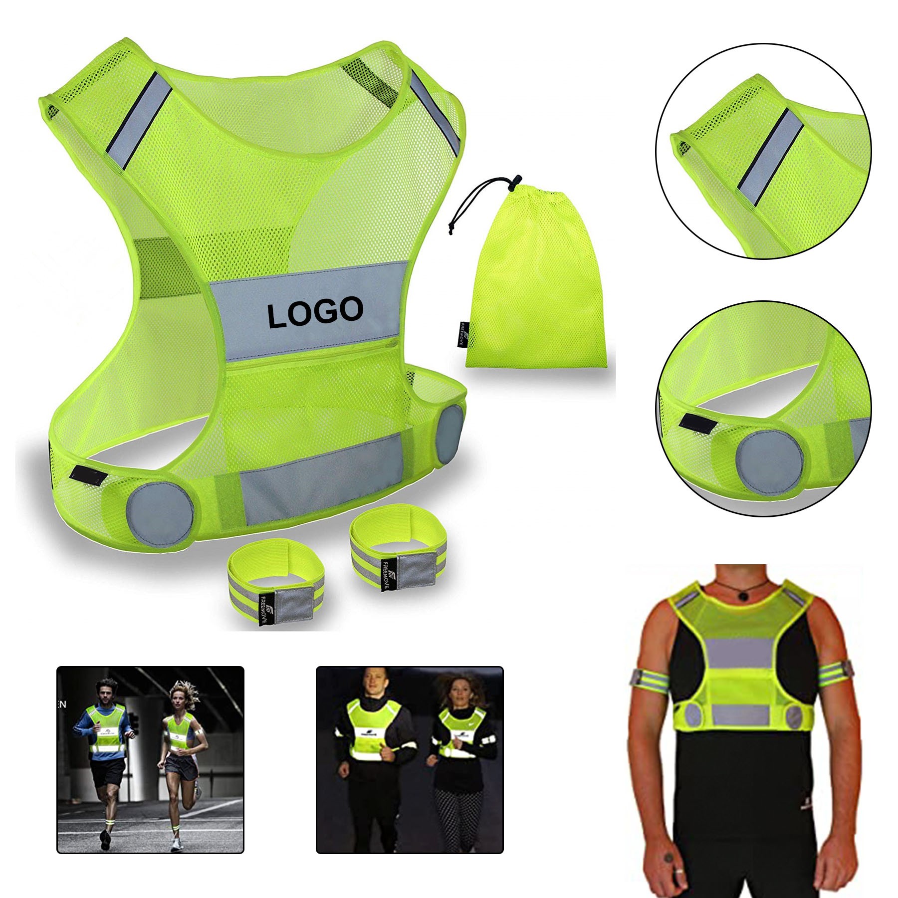 Reflective Vest Running Gear Lightweight Safety Arm Bands