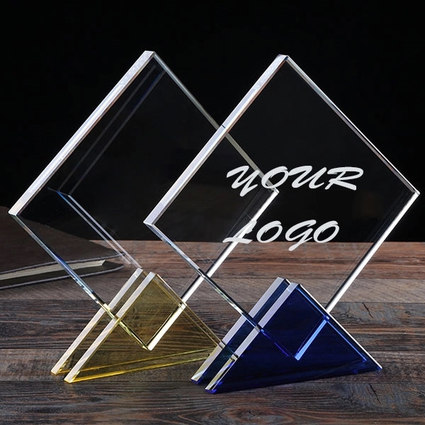 Crystal Triangle Base Square Award 2