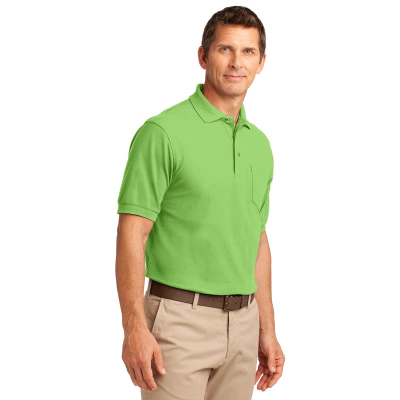 Port Authority Silk Touch Polo With Pocket. 30