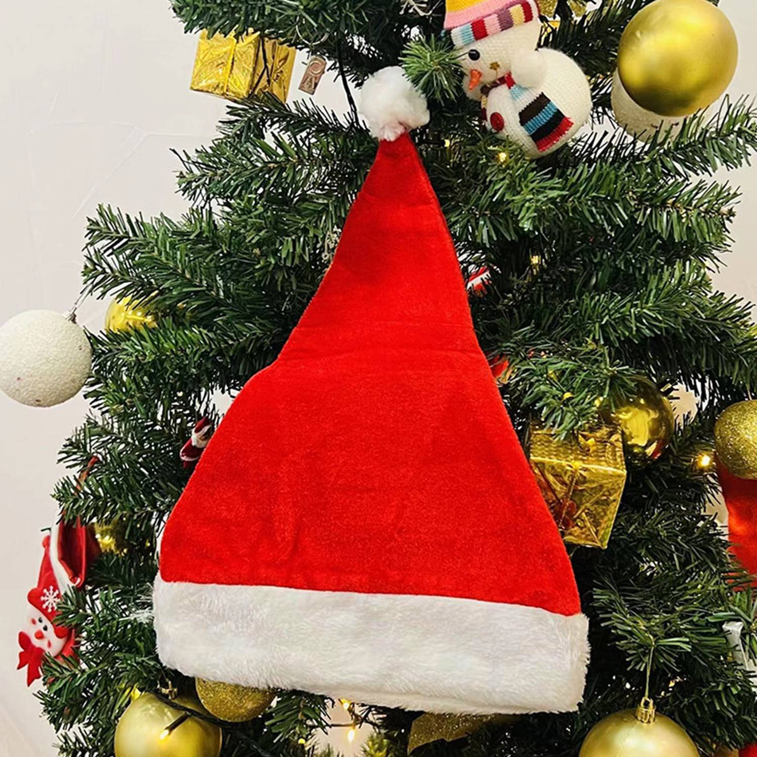 Rainbow Velvet Santa Hat w/ White Plush Trim 3