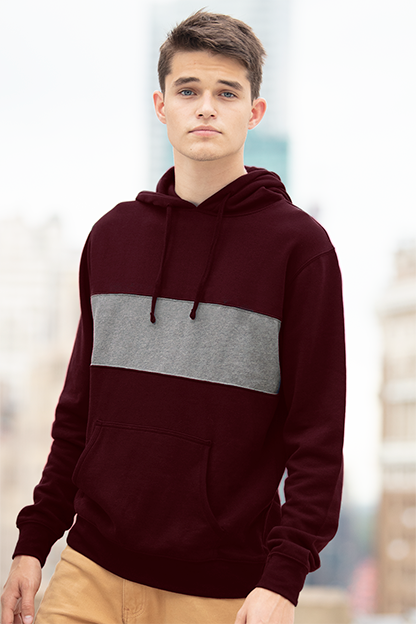 Premium Cotton Blocked Fleece Pullover Hoodie, custom hoodie or sweatshirt with logo imprint 32