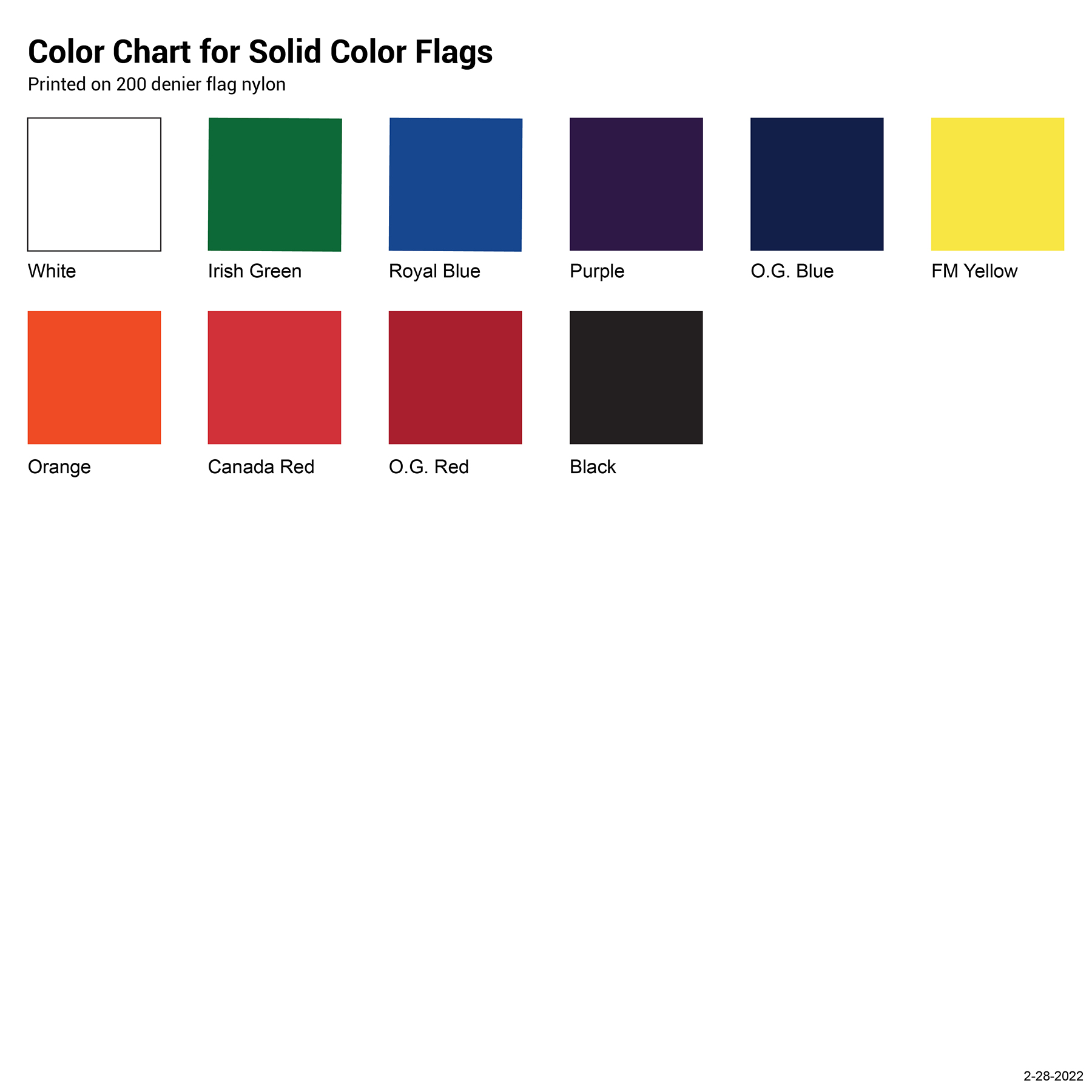 12" x 18" Solid Color Flags with Heading & Grommets 3