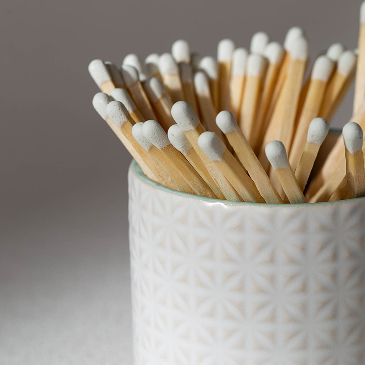 White Ceramic Match Holder With Matchstick 8