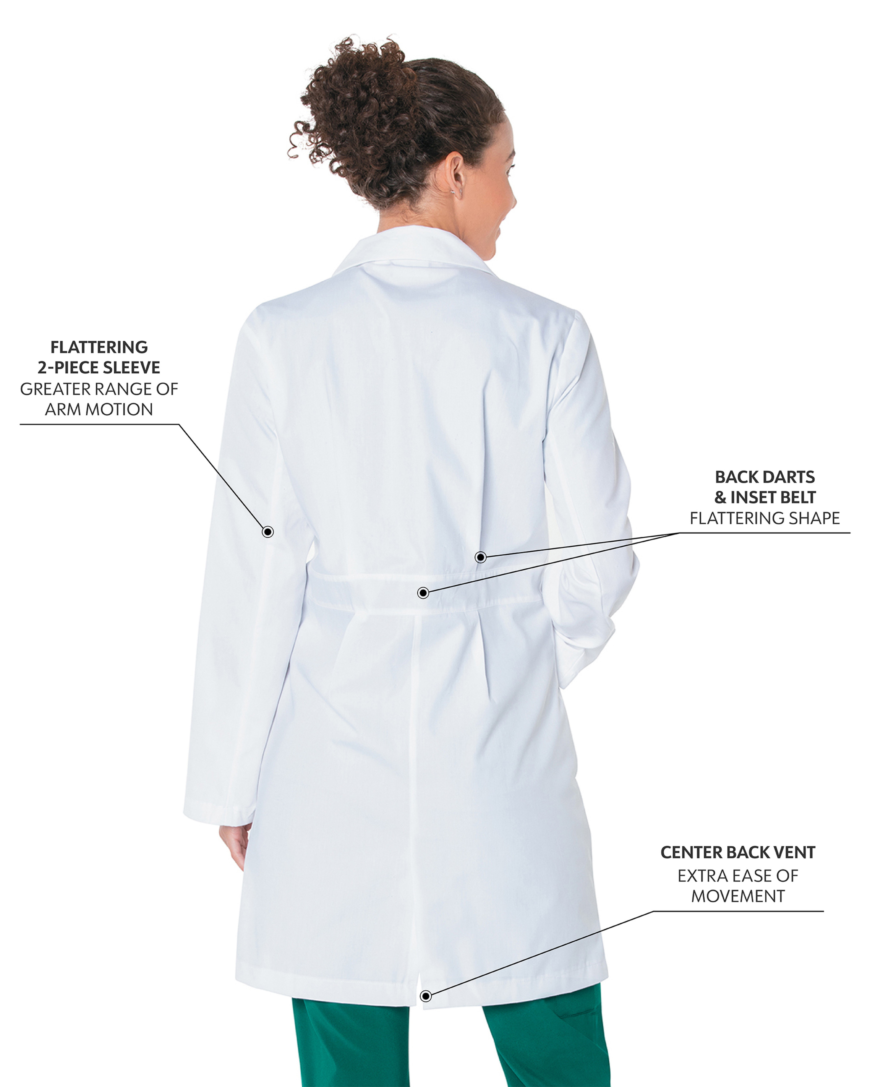 Landau - Essential Lab Coats - Women's Five-Pocket 36.5" Full-Length Tablet Lab Coat 1