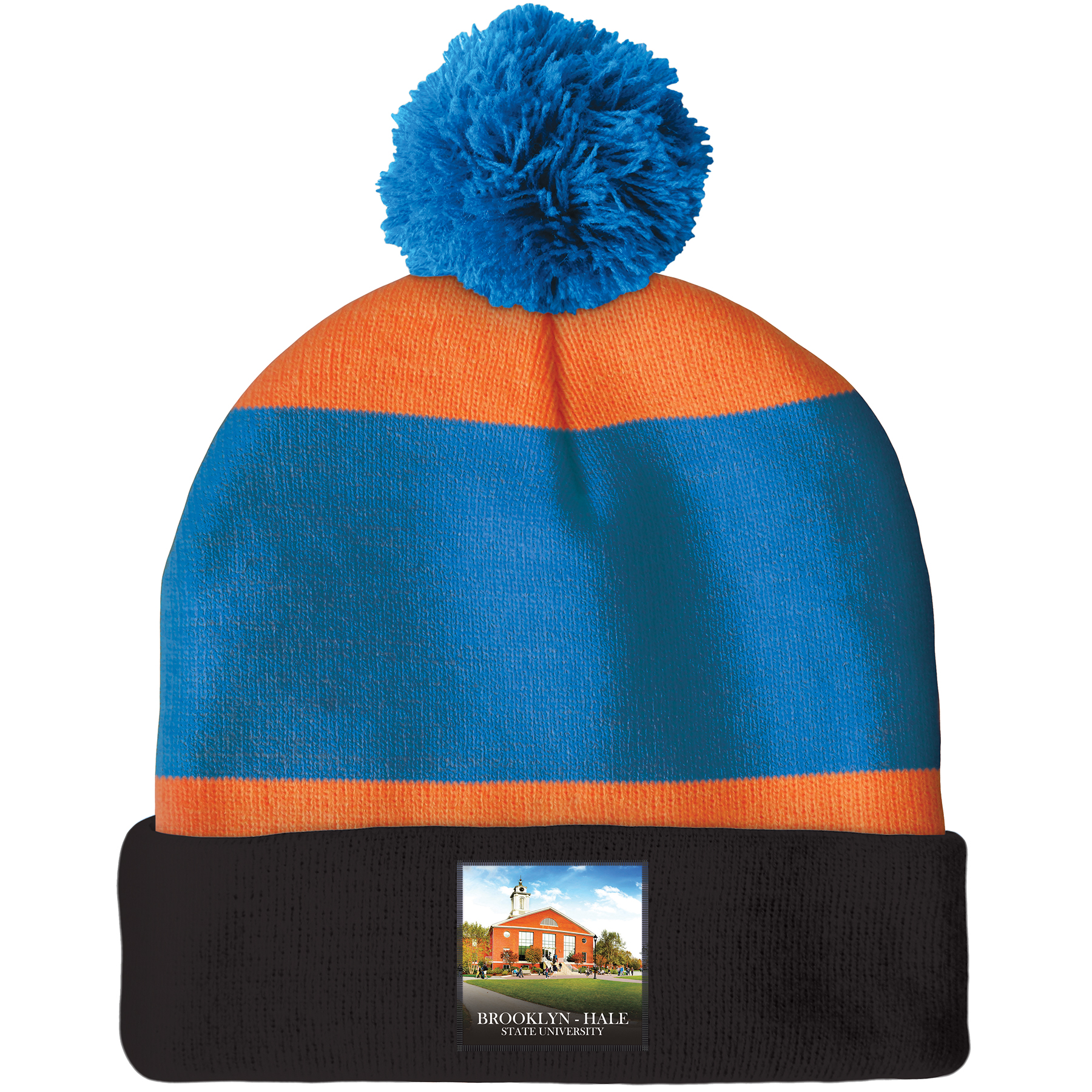 Knit Beanie with Pom and Cuff (Printed Logo) 5