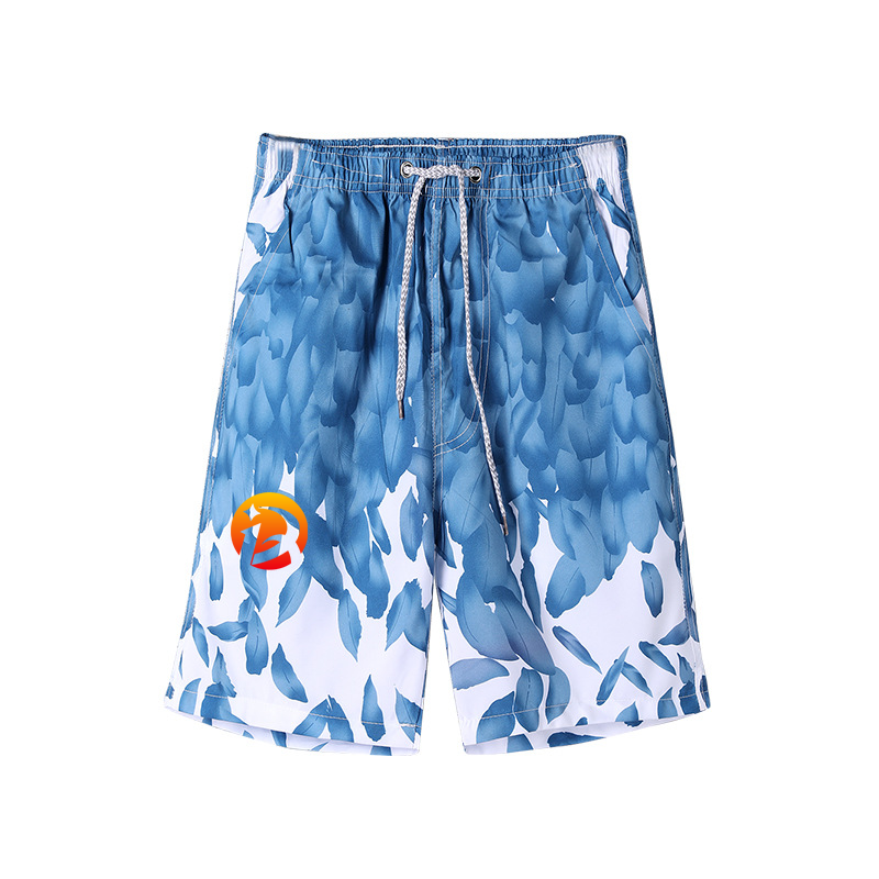 Mens Beach Shorts Elastic Waist Quick Dry Swim Trunks 2