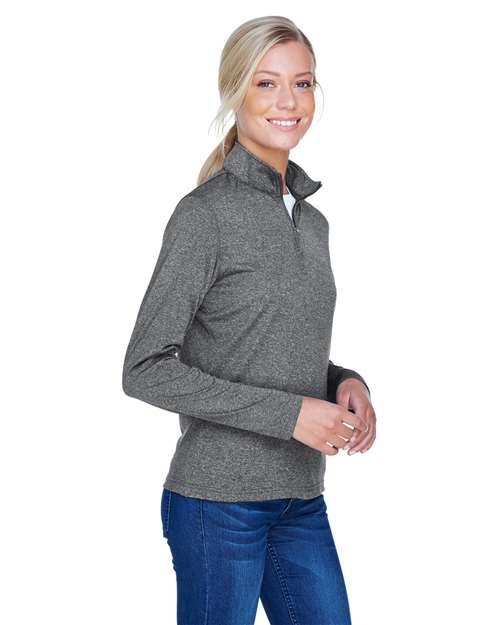 Women's Cool & Dry Heathered Performance Quarter-Zip Pullover - 8618W 5