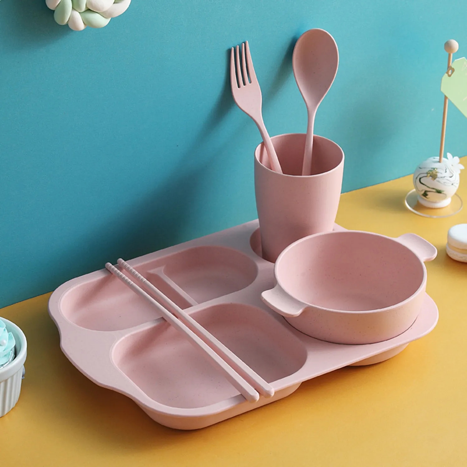 Student Plastic Dining Plate Set 4