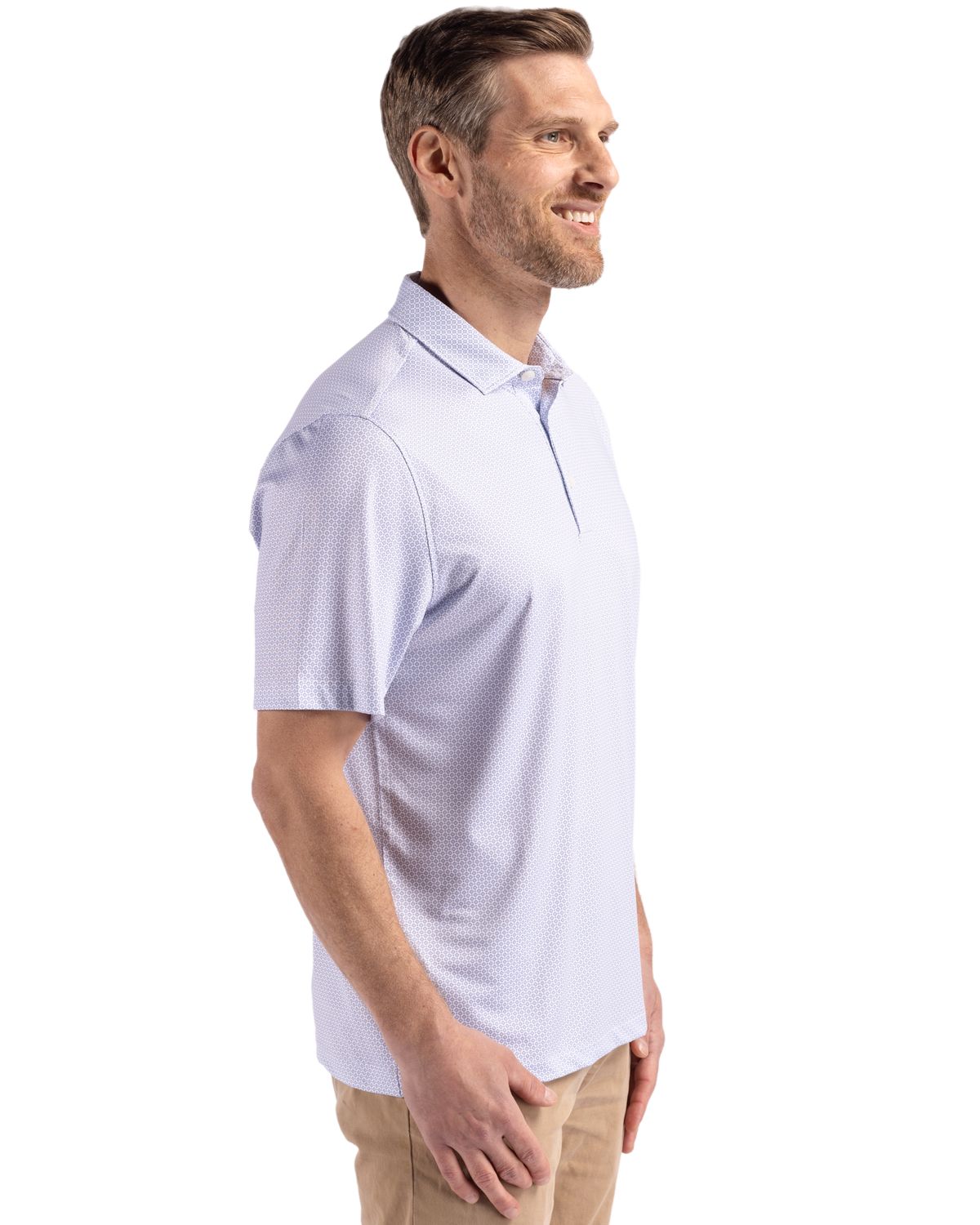 Cutter & Buck Pike Recycled Diamond Dot Print Mens Polo 41