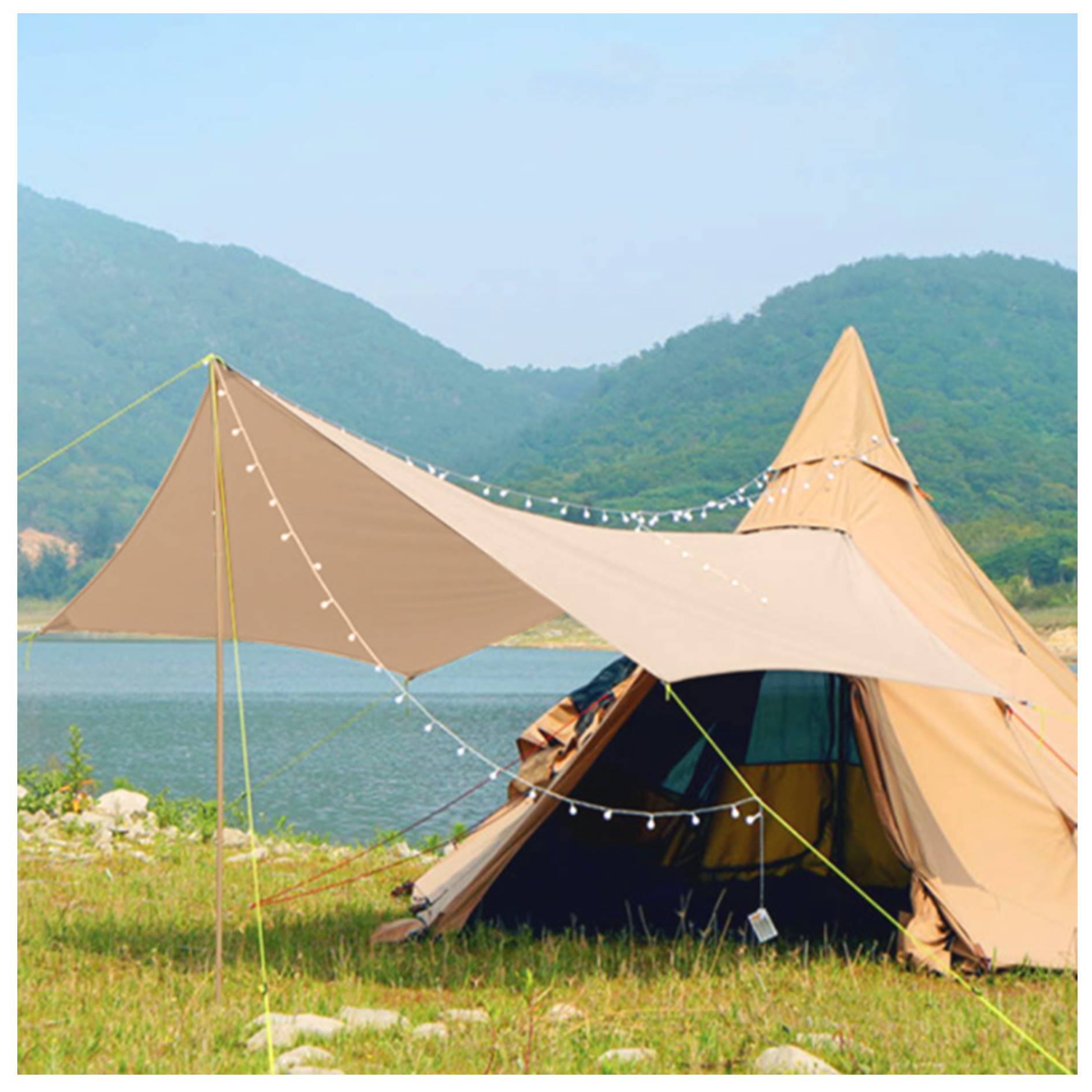 Outdoor Camping Sun Shelter Waterproof Fly Tarp 4