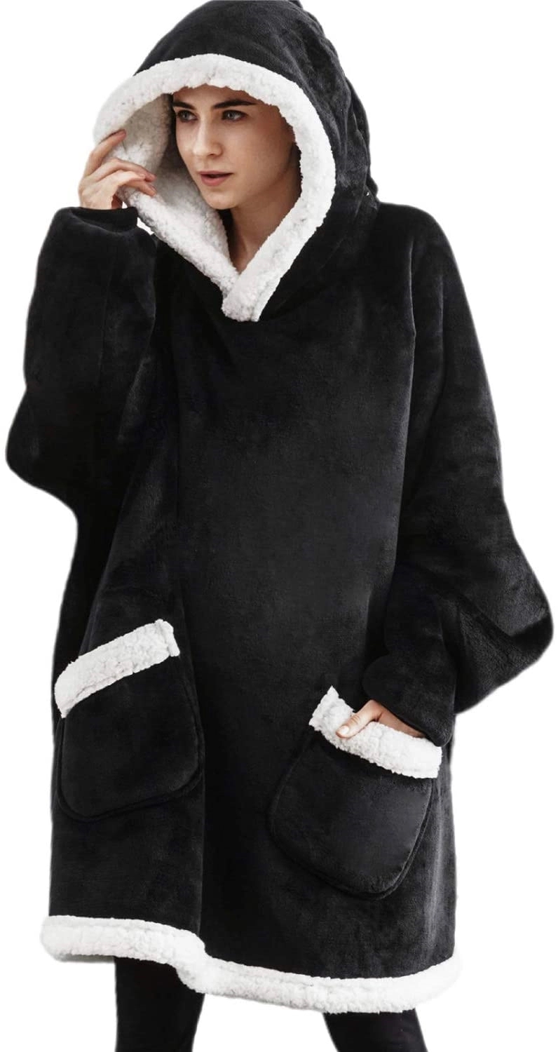Blanket Hoodie with Deep Pocket and Elastic Sleeve 2