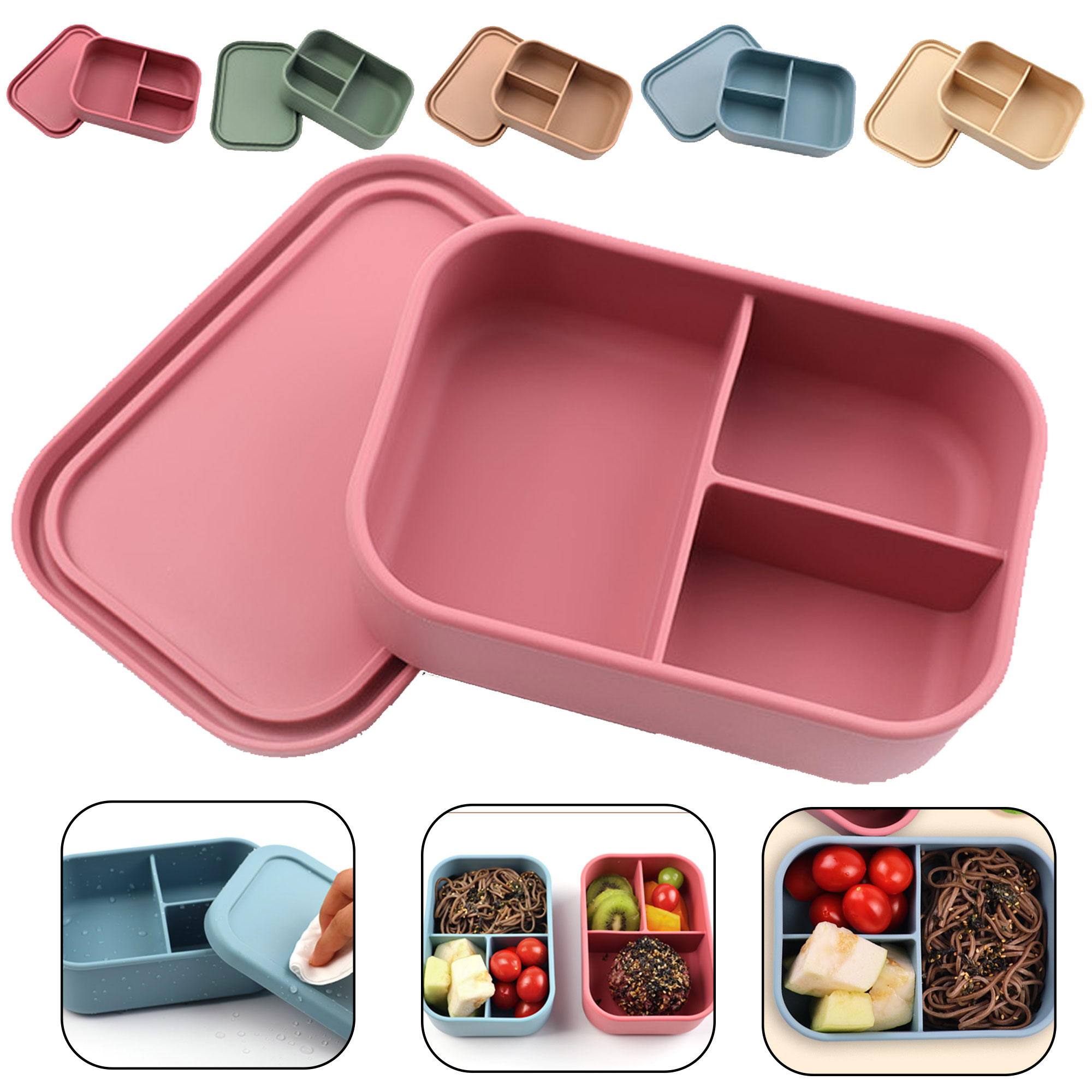 Portable Silicone Leak Proof Lunch Box 4