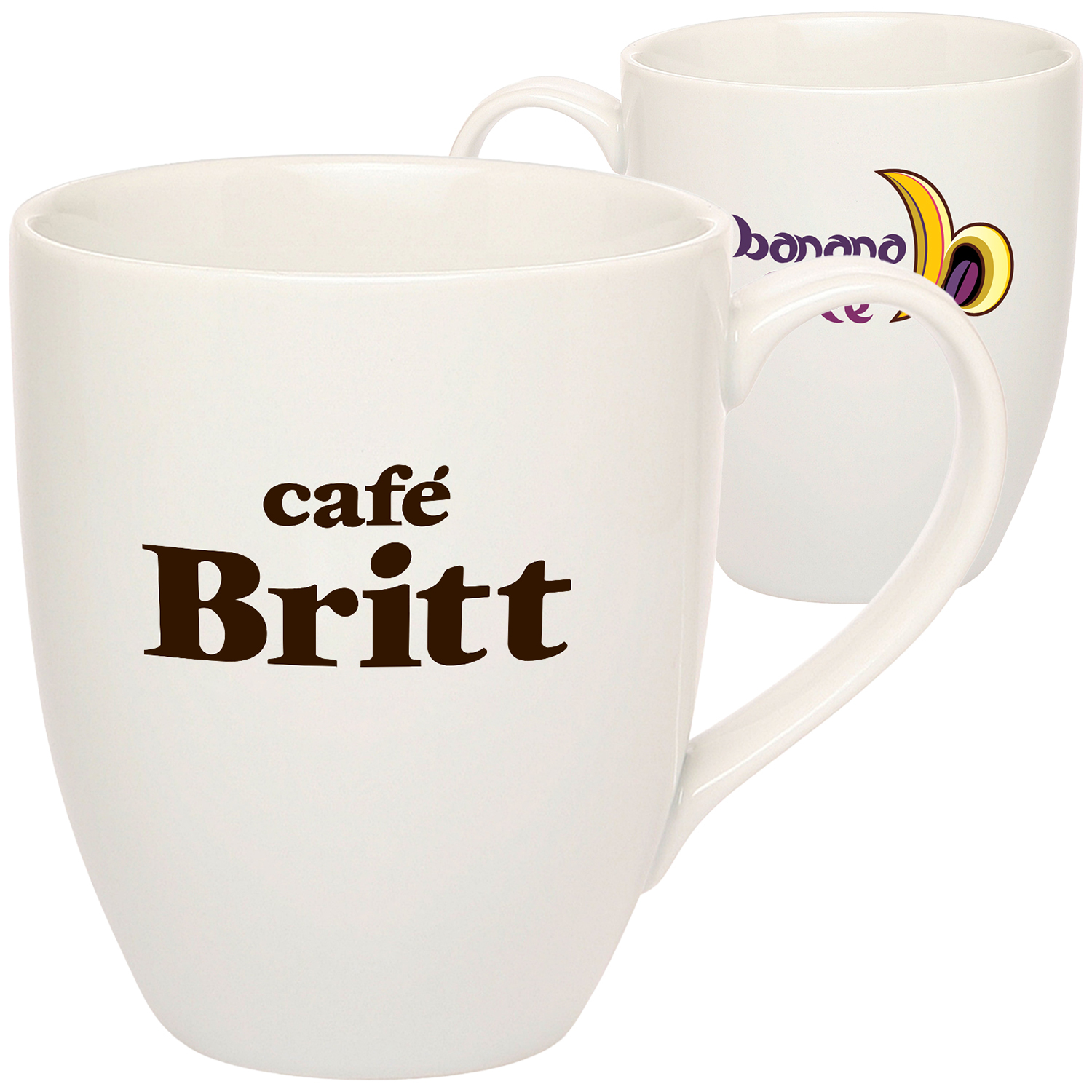 11oz. Vitrified Bistro Porcelain Mugs w/ custom logo 1