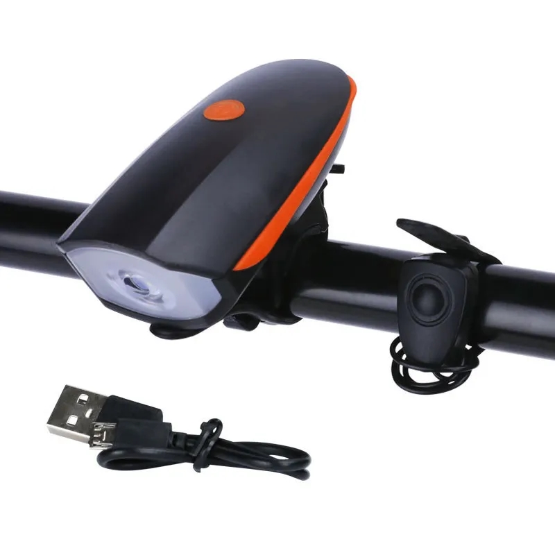 USB Rechargeable Bike Front Light with Horn 1