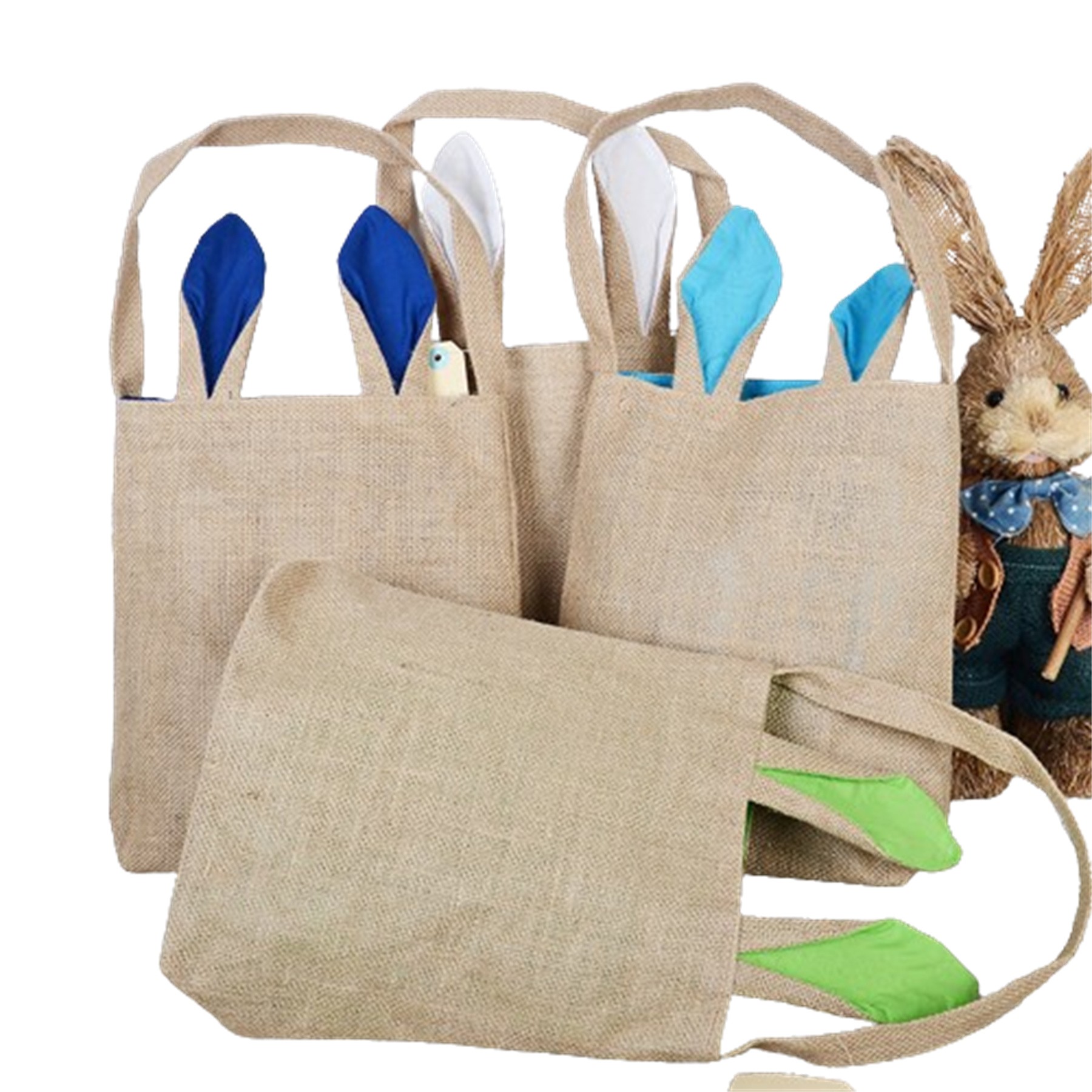 Collapsible Jute Bunny Ear Easter Basket 2