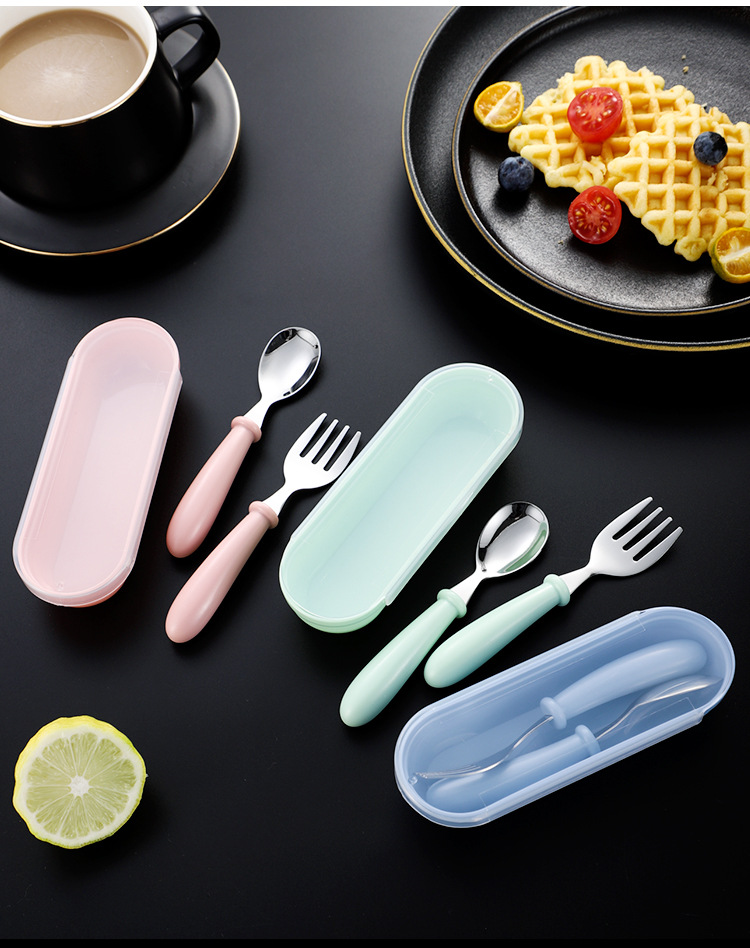 Safety Stainless Steel Toddler Fork Spoon Set 9
