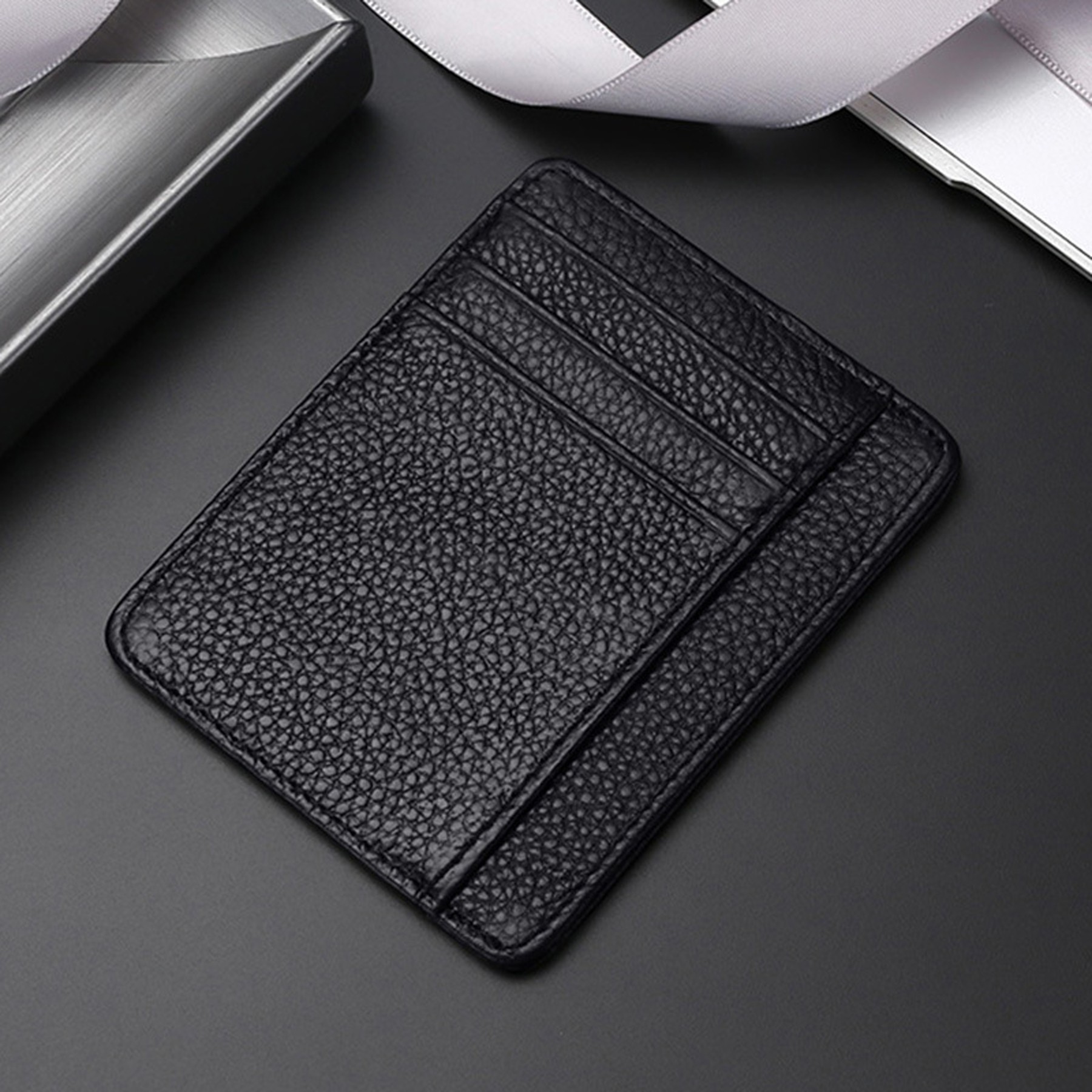 Black Cowhide Card Bag 2