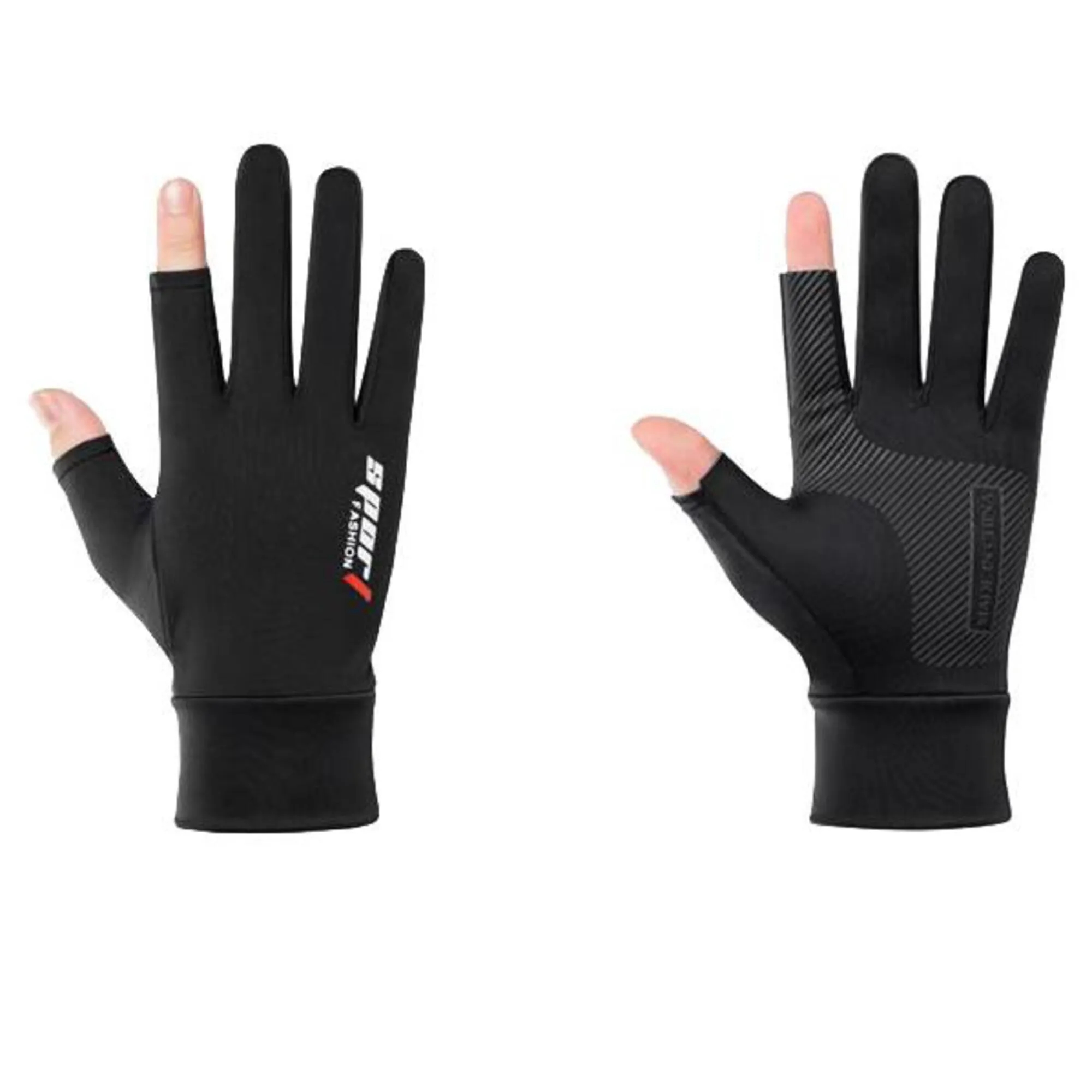 Summer Ice Silk Anti slip Dew Two Finger Gloves 3